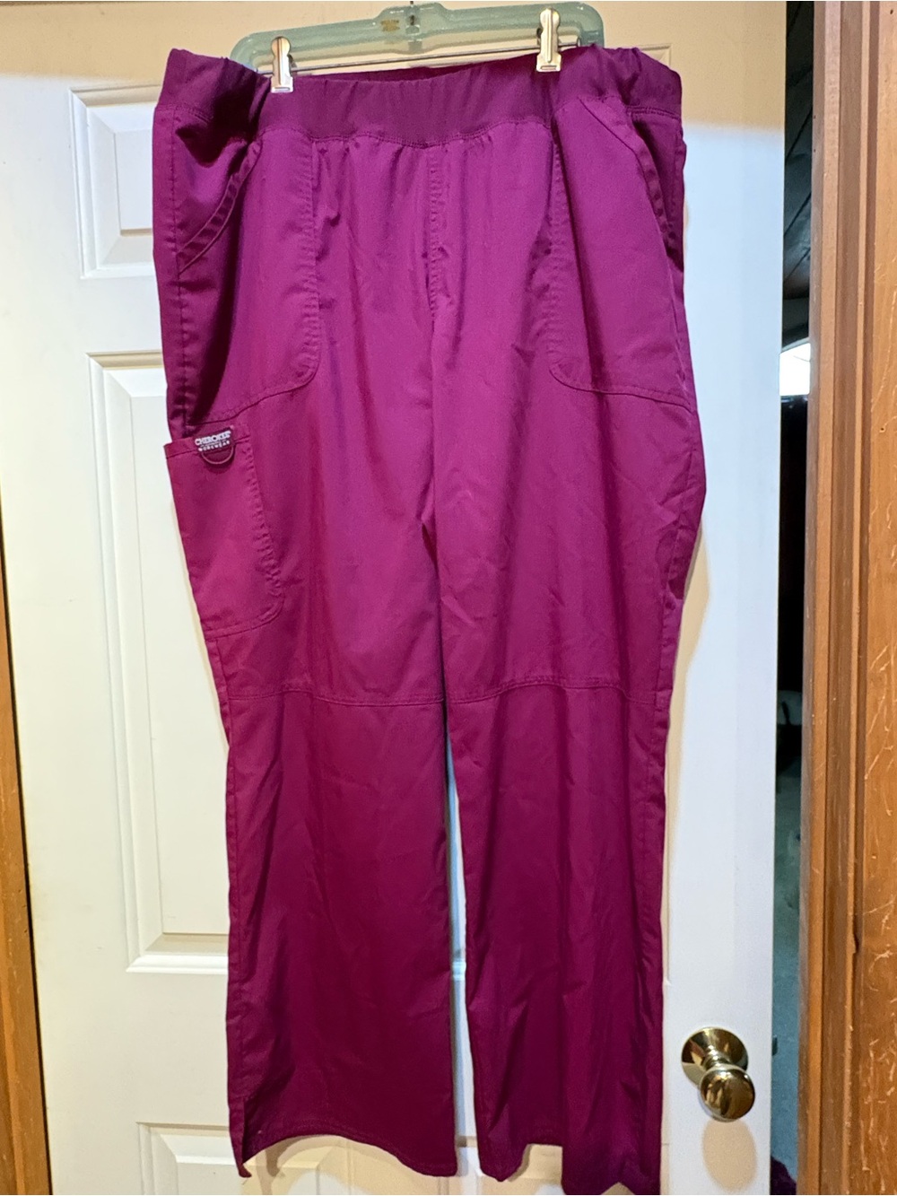 Cherokee Maroon Workwear Scrub Pants and Matching Short Sleeve Top 3XL